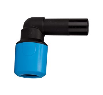Plug-in angle connector PP, Supports 32 mm, hose exterior Ø 32