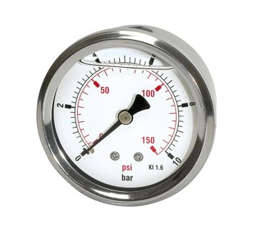 Glycerine pressure gauge »pressure line« G 1/4, 0-160bar/2300 psi