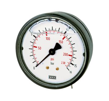 Glycerine pressure gauge, rear centric, G 1/4, -1 / 0 bar, Ø 63