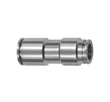 Straight push-in connector red. »metallica«, hose exterior Ø 6/4