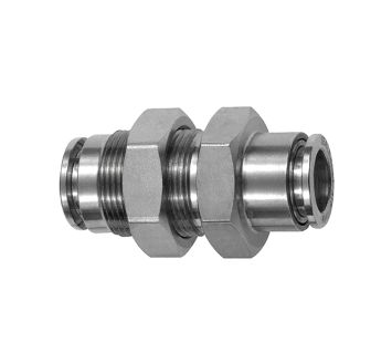 Straight push-in bulkhead connector, M11x0.75, Stainless steel