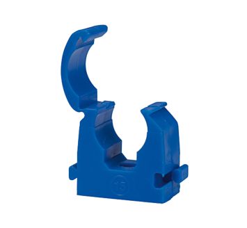 Pipe clamp, Polypropylene, for pipe exterior Ø 15 mm, blue