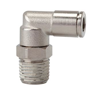 Push-in L-fitting »metallica« rotating, R 1/8 o., hose ext. Ø 4