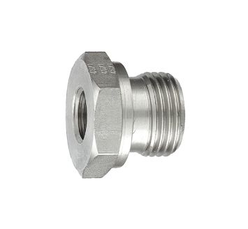 Short reducer, G 3/8 o., G 1/8 i., Stainless steel 1.4571