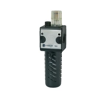 Mist oiler »multifix«, PC container, Protec. cage, Size 1, G 1/4