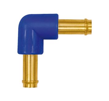 Angled hose fitting supports, for hose I.D. 3 mm, brass and POM
