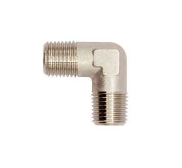 Angled piece, exterior/exterior, M5, AF 9, nickel-plated brass