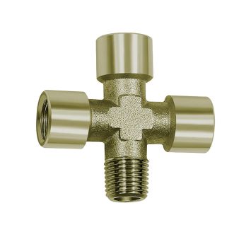 Cross-piece, 3 x IT, 1x ET, G/R 1/8, nickel-plated brass