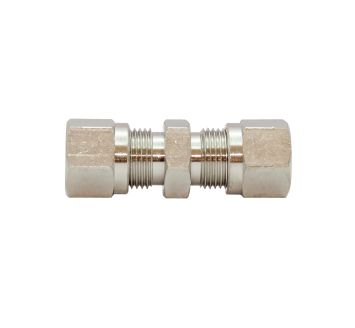 Straight fitting, Pipe exterior Ø 4 mm, nickel-plated brass