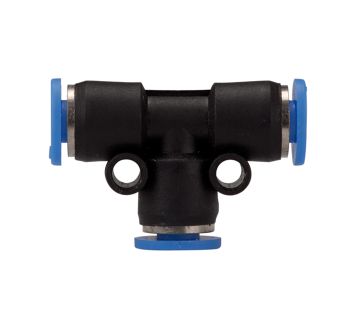 Push-in T-connector »Blue Series« mini, red., hose exterior Ø 4/3