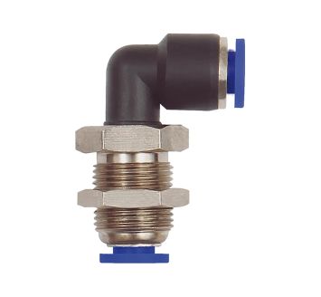 Push-in bulkhead L-connector »Blue Series« mini, M8x0.75