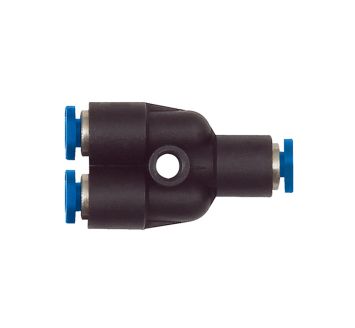 Push-in Y-connector »Blue Series« mini, red., hose exterior Ø 4/3