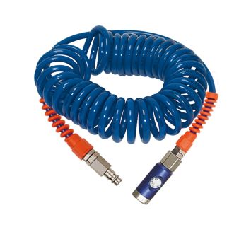 Spiral hose coupling set, Push button coupling, Hose Ø 8x5, 3.0 m