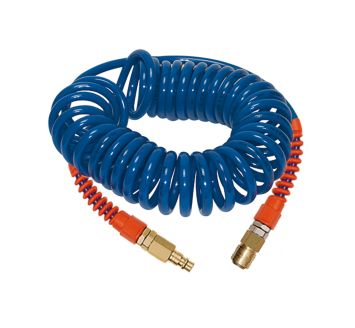 Spiral hose coupling set, PU, Hose Ø 8x5, Length 3.0 m