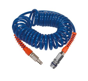 Spiral hose steel coupling set, PU, Hose Ø 8x5, Length 3.0 m