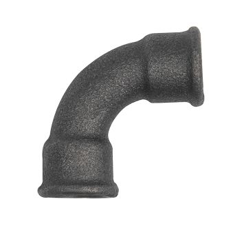 Bogen 2a, 90°, kurz, Rp 1/2 i., Rp 1/2 i., Temperguss schwarz