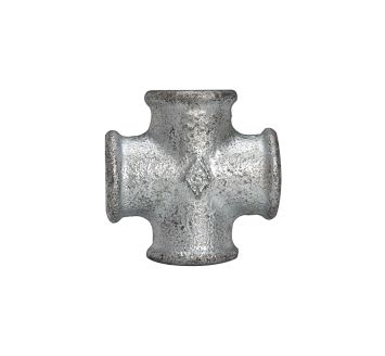 Cross-piece 180, 4 x IT, Rp 1/4, black malleable cast iron