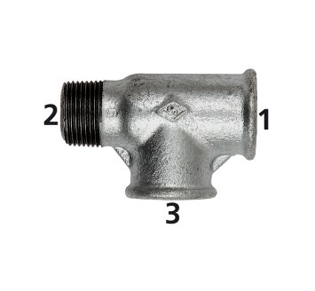 T-piece 134, IT/IT/ET, Rp 1/2 i., R 1/2 o., Rp 1/2 i.