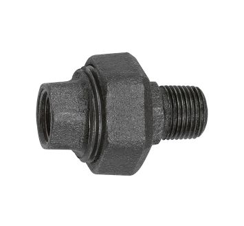 Fitting 331 flat sealingR 1/2,Rp 1/2 black malleable iron fitting