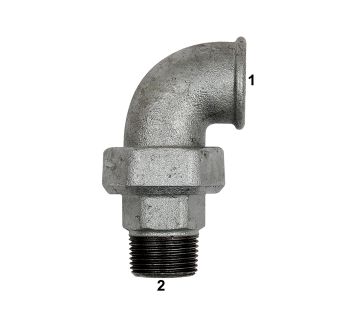 Fitting elbow 97, IT/ET, Rp 1/2, black malleable cast iron