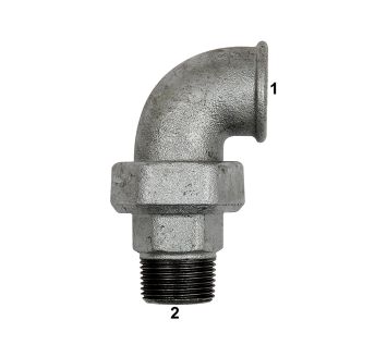 Fitting elbow 98, IT/ET, Rp 1/4, R 1/4, black malleable cast iron