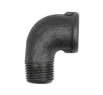 Bracket 92, 90° Rp 1/4 IT, R 1/4 ET, black malleable iron fitting