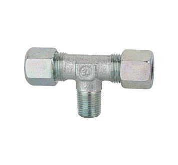 T screw-in fitting, R 1/8 o., Pipe exterior Ø 4, galvanised steel