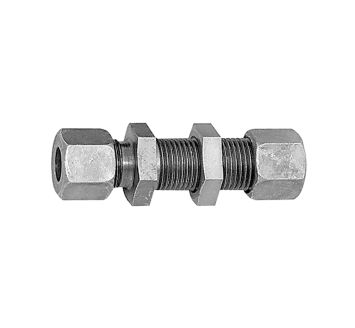 Straight bulkhead fitting, Pipe exterior Ø 6 mm, galvanised steel