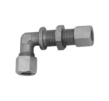 Angled bulkhead fitting, Pipe exterior Ø 6 mm, galvanised steel