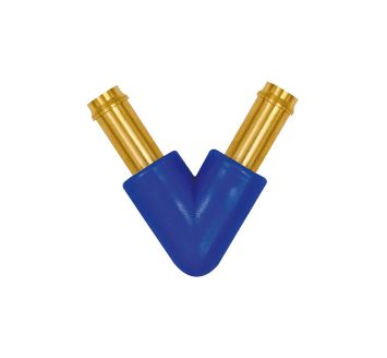 V hose connection supports, for hose I.D. 3 mm, brass and POM