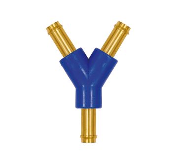 Y hose connection supports, for hose I.D. 3 mm, brass and POM